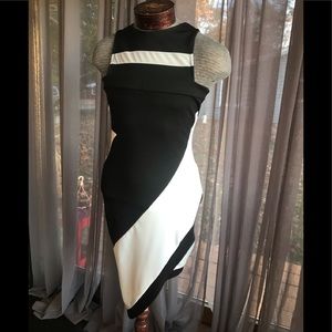 NWOT boohoo black and white holiday dress